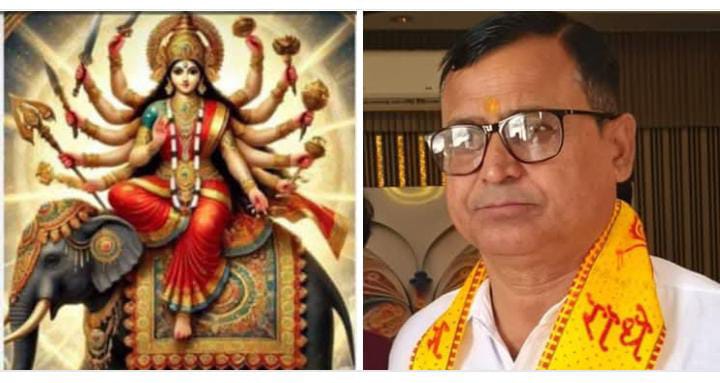 भारतभूमि से अन्याय, असत्य और दुष्टआत्माओं को कुचलने, हाथी पर सबार होकर आगयी हैं दुर्गा माँ : समाजसेवी विष्णु सिकरवार