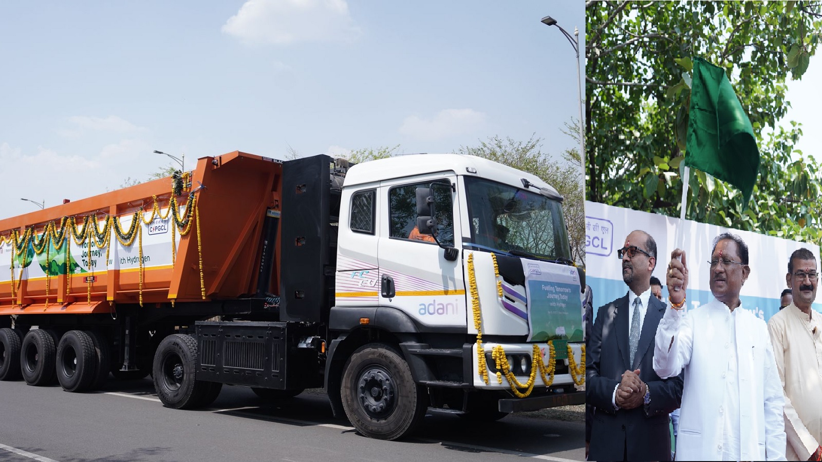 मिशन ग्रीन इंडिया की तरफ बढ़ा अडानी ग्रुप, देश का पहला हाइड्रोजन ट्रक किया लॉन्च: छत्तीसगढ़ के CM ने दिखाई हरी झंडी